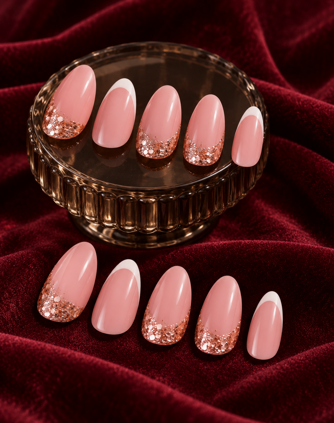 Peach Wave Coffin Nails on Sienna Blocks-1