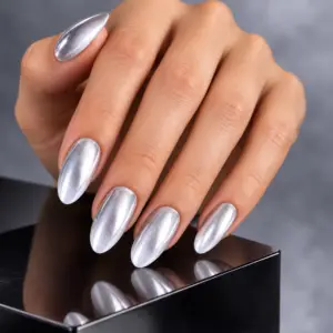 Silver Chrome Press-On Nails