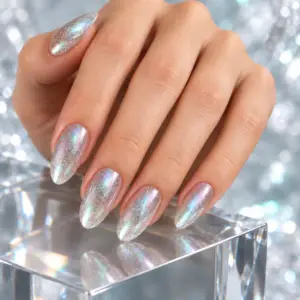 Iridescent Glitter Press-On Nails