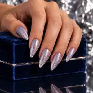 Lavender Silver Glitter Press-On Nails