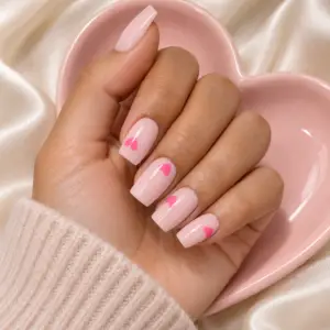 Blush Pink Heart Press-On Nails
