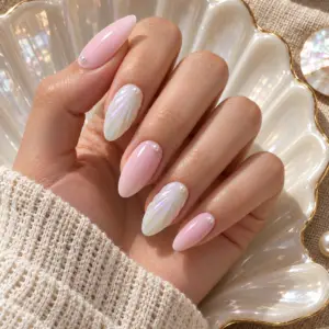 Blush Pearl Shell Press-On Nails
