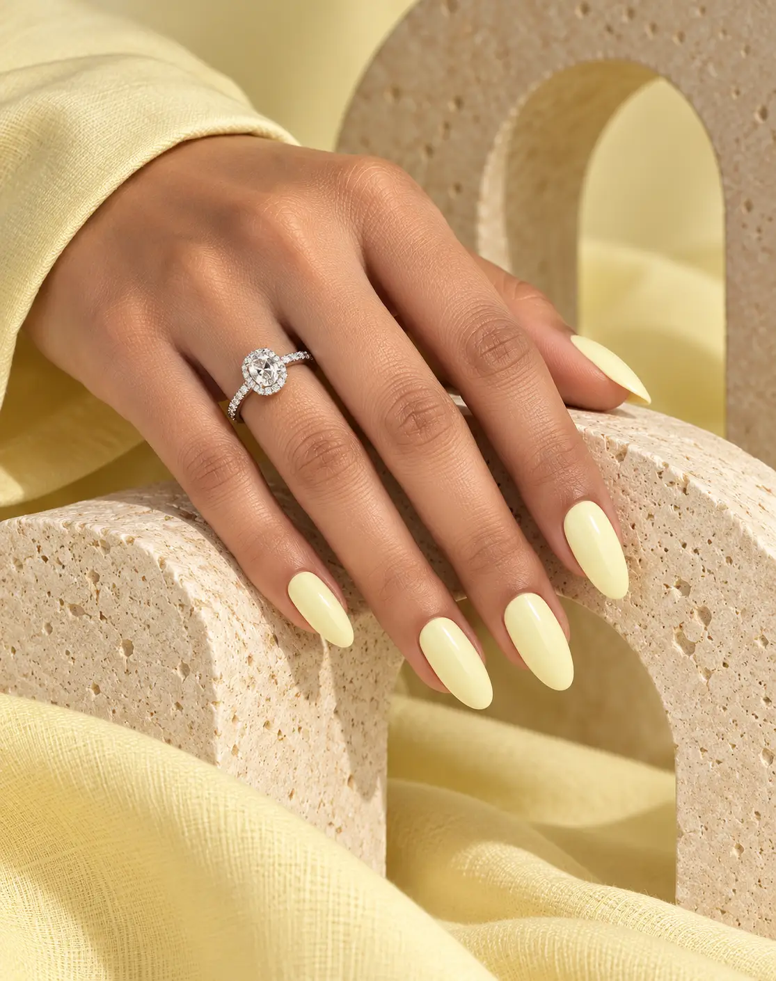 Butter Yellow Almond Nails on Limestone Arches-7