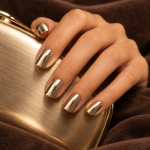 Champagne Gold Chrome Press-On Nails