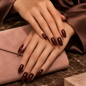 Glossy Chocolate Press-On Nails