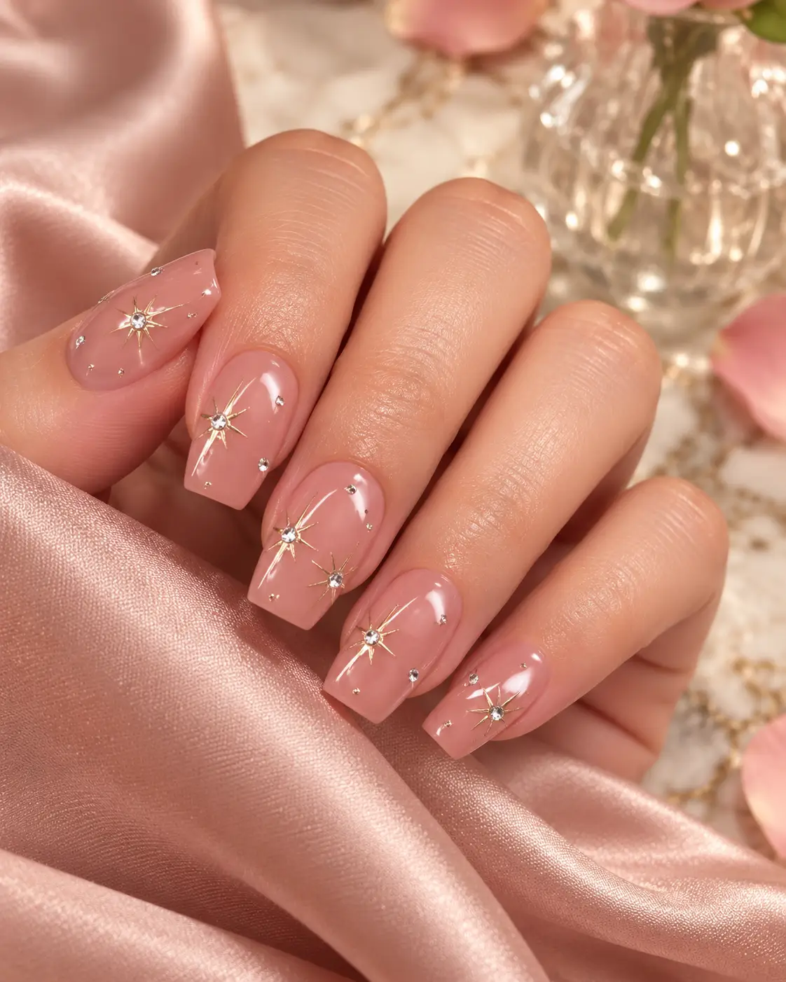 Dusty Rose Starburst Manicure-1