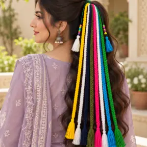 Multicolour Eight-Strand Braided Tassel Paranda