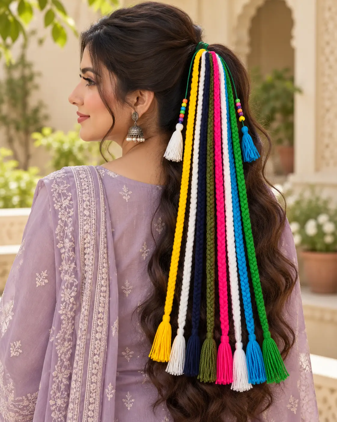 Eight-color braided hair tassel set-5
