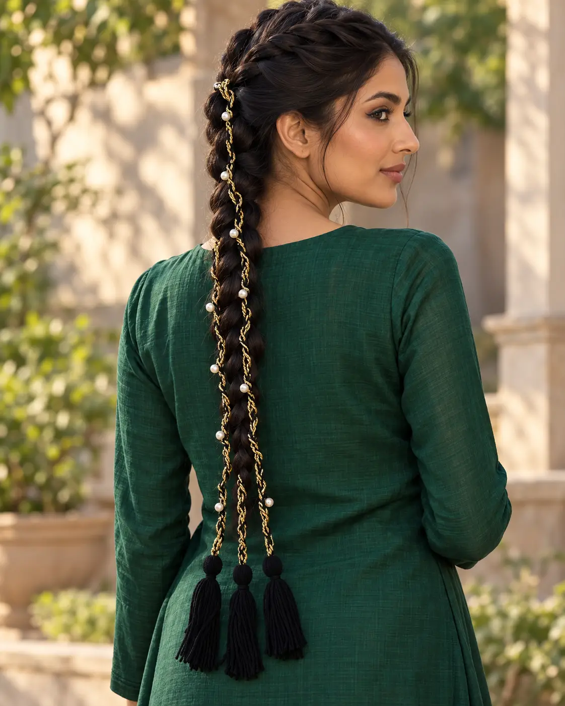 Emerald Braid with Triple Pearl Paranda-1