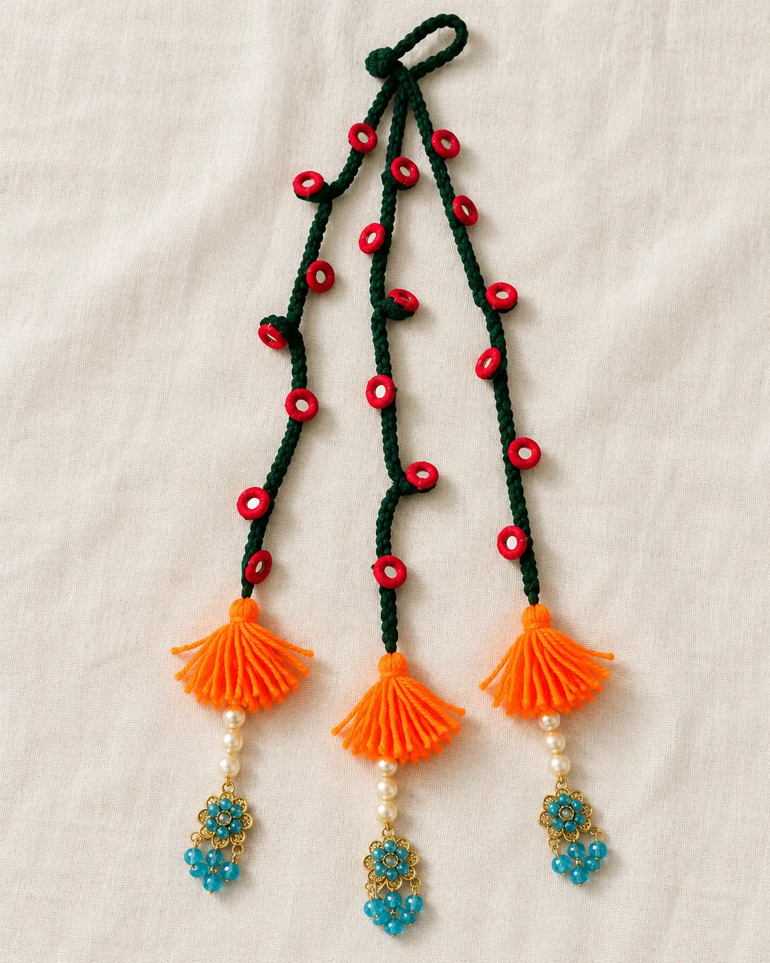 Modern sage ensemble with ornate paranda-1