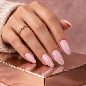 Blush Pink Floral Accent Press-On Nails