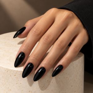 Glossy Jet Black Press-On Nails