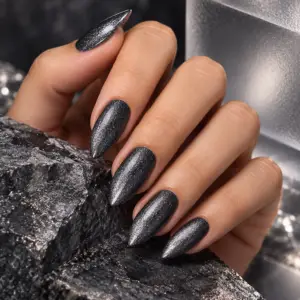 Gunmetal Shimmer Press-On Nails