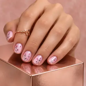 Pink Wildflower Press-On Nails