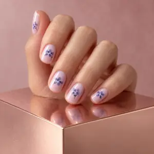 Blue Violet Blossom Press-On Nails