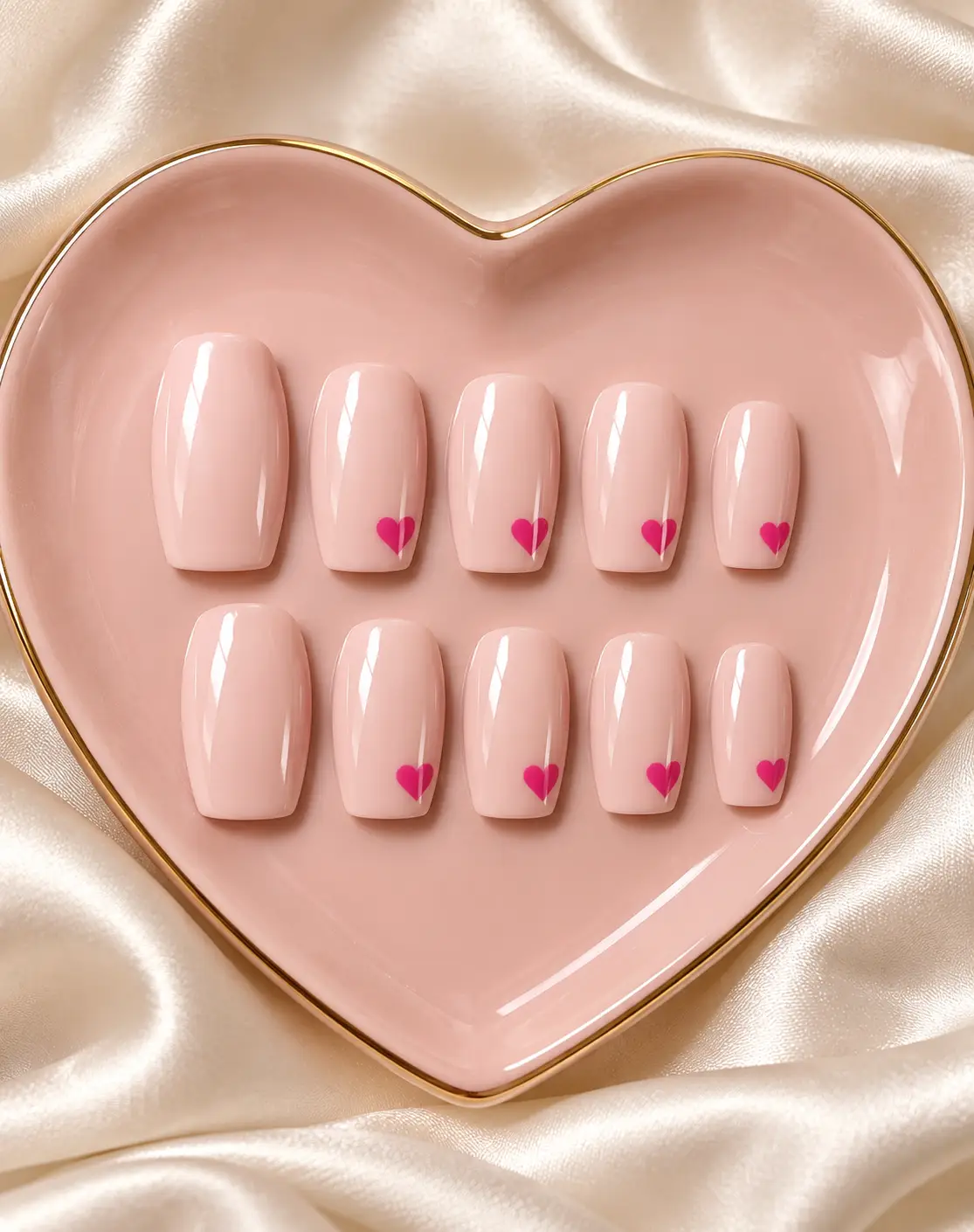 Blush Heart Manicure on Silk-6