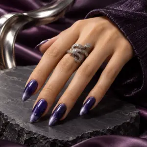 Midnight Violet Cat-Eye Press-On Nails