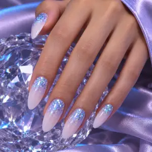 Milky Pink Glitter Press-On Nails