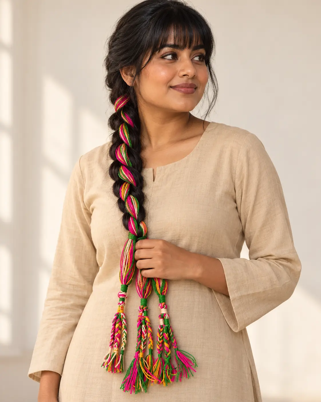 Multicolour paranda on a side-swept braid-1