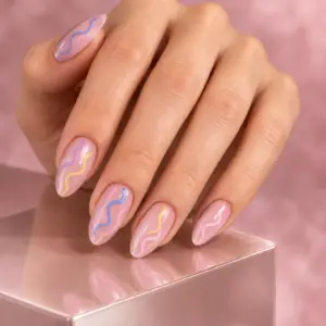 Pastel Rainbow Wave Press-On Nails