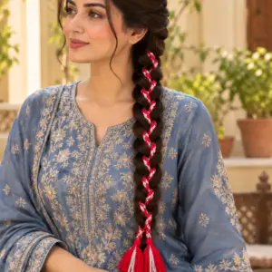 Red & Silver Braided Tassel Paranda