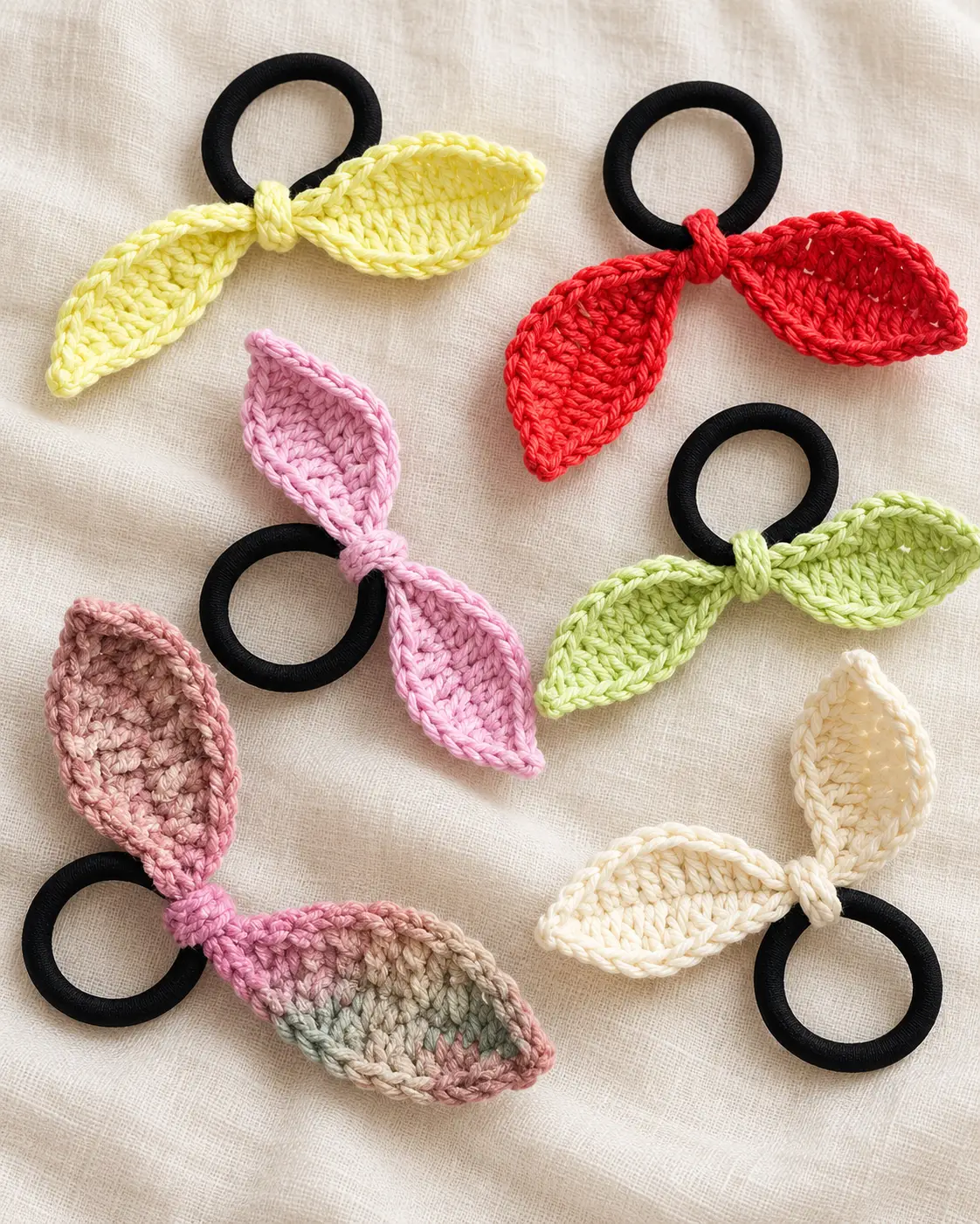 Six-color bunny-ear hair tie set-2