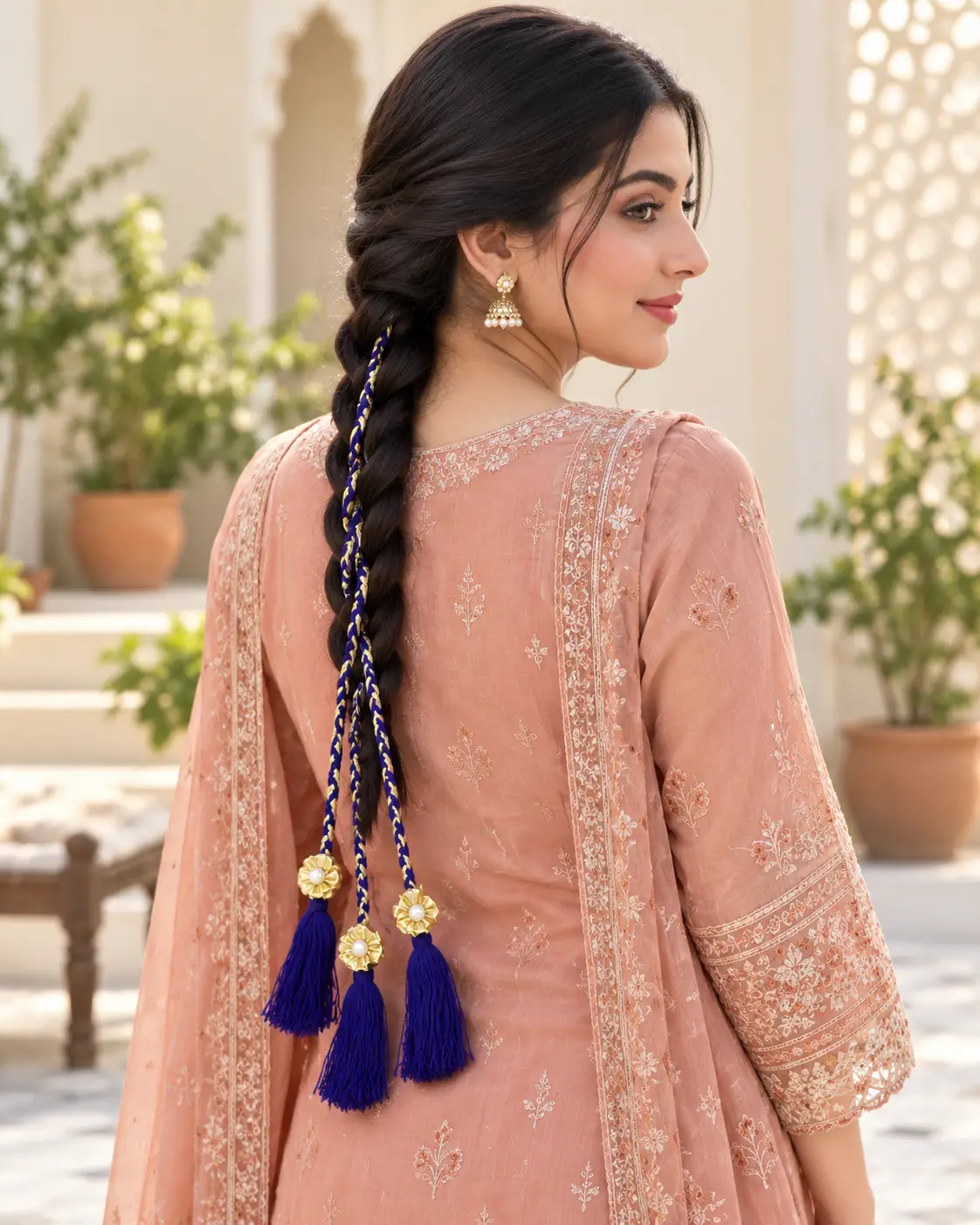 Violet-blue and gold braided paranda-2