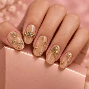 Champagne Laurel Press-On Nails